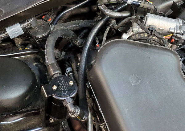 J&L 3068P-B Oil Separator 3.0 - Passenger Side - Black Anodized