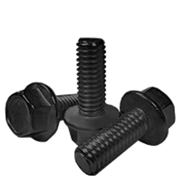 Black-Phosphate Class 10.9 Steel Screw Flanged Hex Head, M6 x 1.00mm, 16mm Long