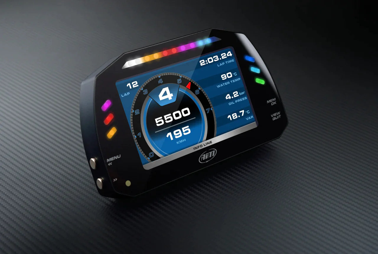 Color Tracker Aim AiM Sports MXS 1.2 Compact Color TFT Dash And Data Logger